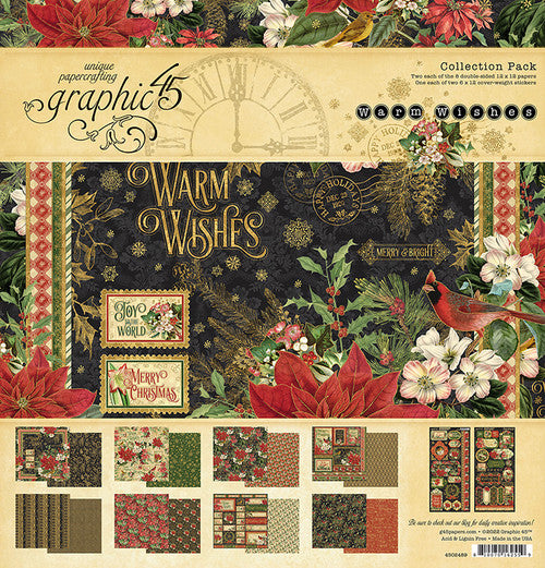 Paquete de colección Graphic 45 Warm Wishes de 12" x 12"